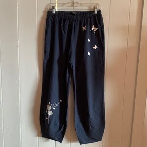 E Rétro navy butterfly pants